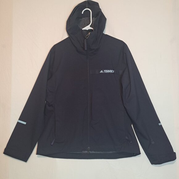 Adidas Terrex Outdoor Full Zip Jacket Womens‎ Size Large DarkBlue HF3277 - Picture 1 of 7